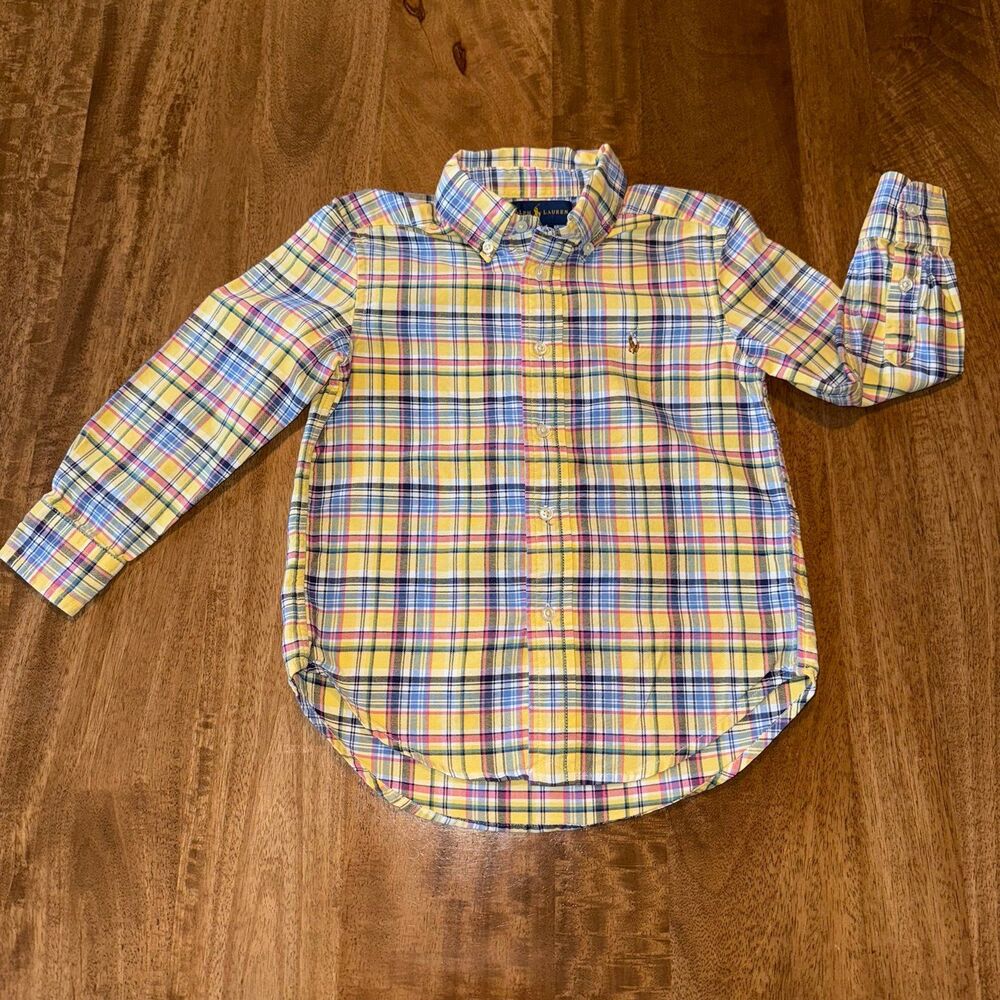 Ralph Lauren Boys Long Sleeve Plaid Button Down Shirt 4T